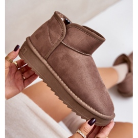 Śniegowce Na Platformie Damskie D.Franklin DFSH370010 Taupe beżowy 2