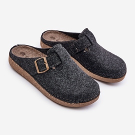 Kapcie Męskie Z Klamrą Klapki Profilaktyczne Inblu MT000012 Grafitowe szare 1