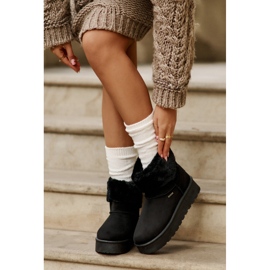 Śniegowce Na Platformie Z Futerkiem Big Star OO274A108 Czarne 2