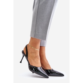 Lakierowane Szpilki Z Odkrytą Piętą Czarne Emmizola 1