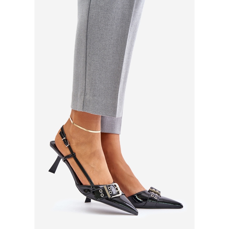 Lakierowane Szpilki Z Klamrą Czarne Zeisia 1