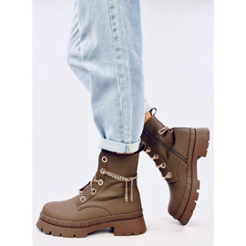 Botki sznurowane Lohan Khaki brązowe 2