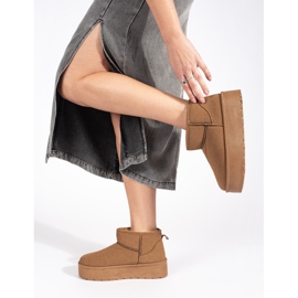 Seastar Beżowe ocieplane śniegowce damskie na platformie beżowy 1