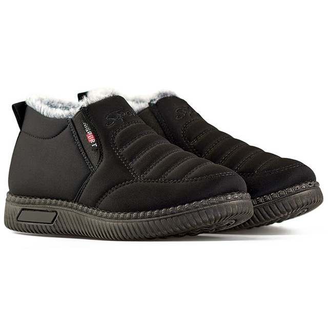 Niskie czarne ocieplane buty zimowe śniegowce botki damske do kostki 1