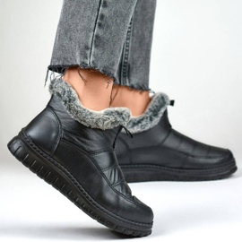 Śniegowce damskie krótkie z futerkiem czarne CH-06B 1