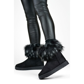 Śniegowce damskie mukluki z futerkiem czarne 1906-1-B 2