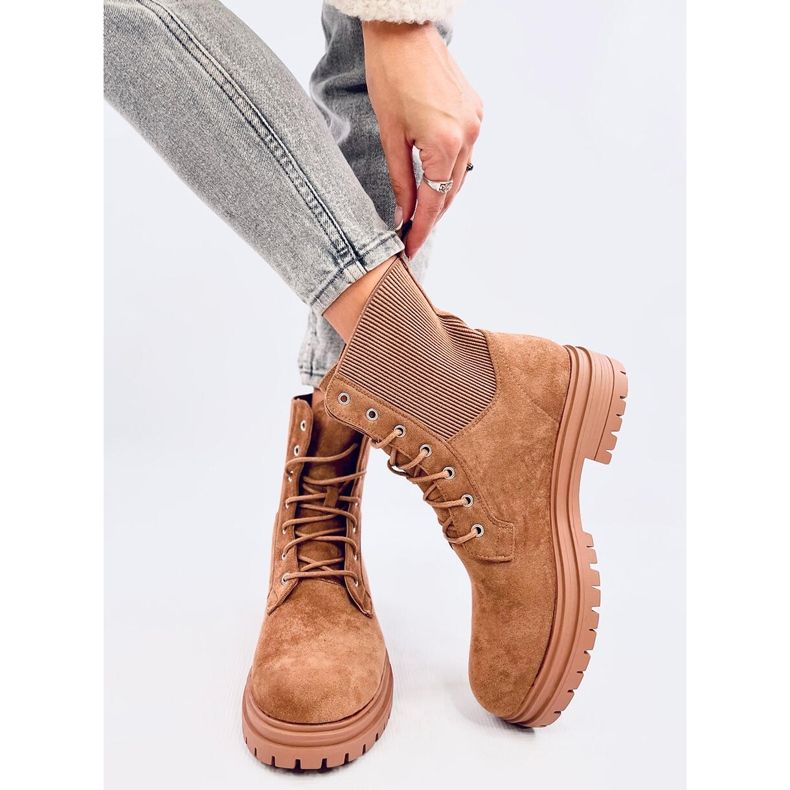 Botki sznurowane workery Vecna Khaki brązowe 1