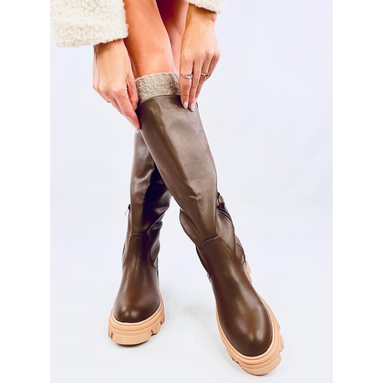 Oficerki na grubej podeszwie Hewes Army Green zielone 1