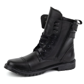 Olivier Buty męskie botki militarne motocyklowe skórzane 83KZ czarne 3