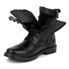 Olivier Buty męskie botki militarne motocyklowe skórzane 83KZ czarne 8