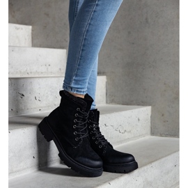 Czarne botki z błyszczącymi wstawkami Prairie 1