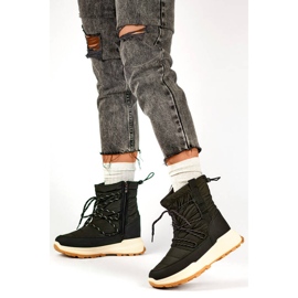 Śniegowce damskie na platformie czarne 24-16321B 2