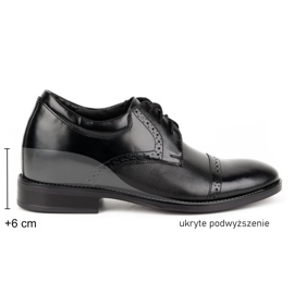 Olivier Buty męskie skórzane podwyższające wizytowe MP45KB czarne 1
