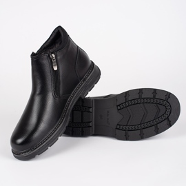 Czarne zimowe botki męskie ocieplane 2