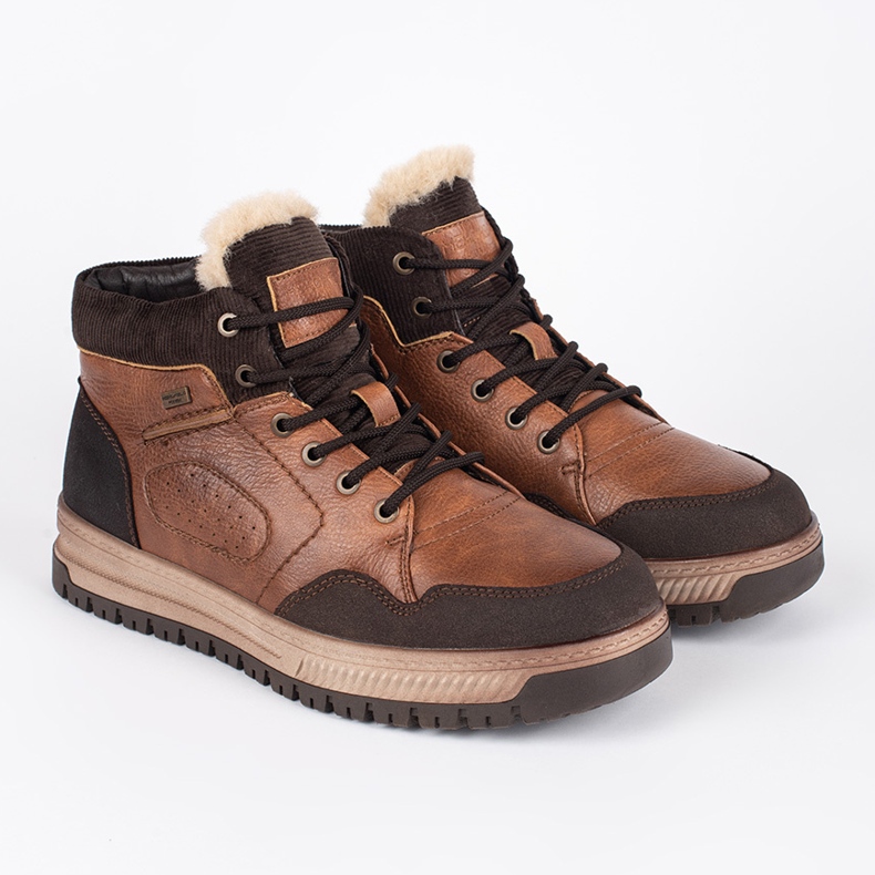 Męskie ocieplane wysokie buty zimowe czarne 1