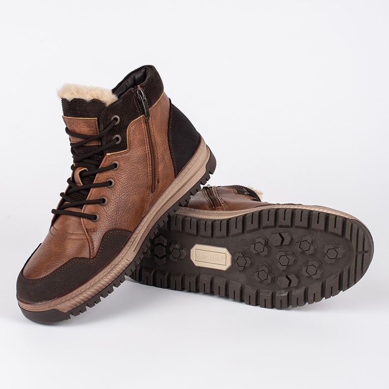 Męskie ocieplane wysokie buty zimowe czarne 2