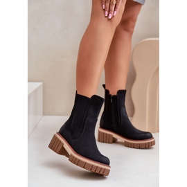 Botki Sztyblety Na Zamek Ocieplane Czarne Linneviae 2