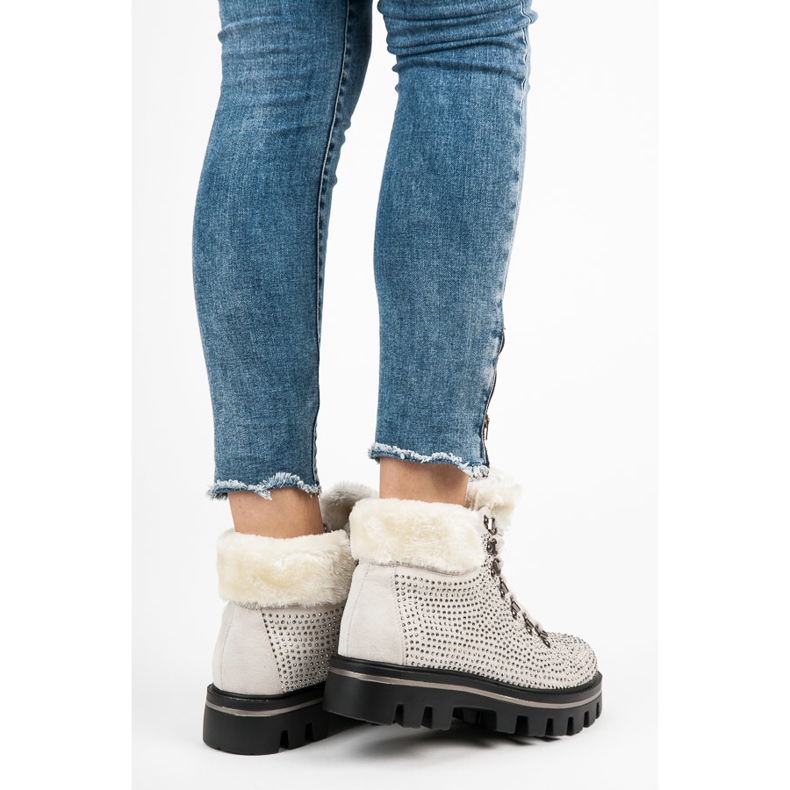 Kylie Stylowe botki z protektorem brązowe 2