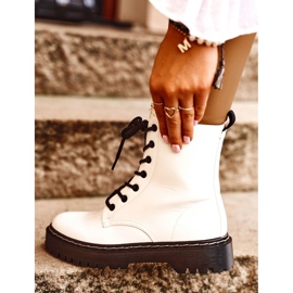 S.Barski Botki Damskie Trapery Białe Kognito 2