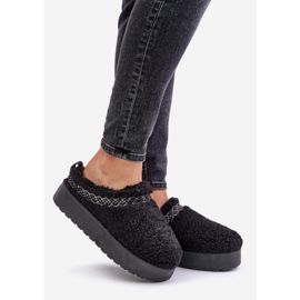 Śniegowce Na Platformie Z Futerkiem Typu Baranek Czarne Mesirra 1