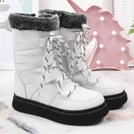 Buty z futerkiem Potocki Jr WOL123B białe 1