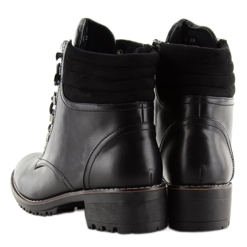 Traperki sznurowane czarne K-3 black 2
