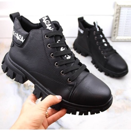 Botki na platformie ocieplane Sergio Leone W SK423 czarne 1