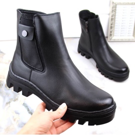 Botki z kieszonką ocieplane Potocki W WOL186 czarne 1