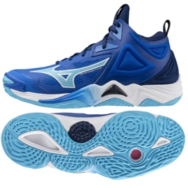 Buty Mizuno Wave Momentum 3 Mid V1GA231701 niebieskie 2