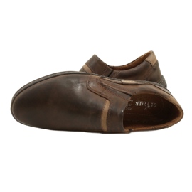 Olivier Mokasyny męskie ze skóry 520MP ciemny brąz brązowe 9