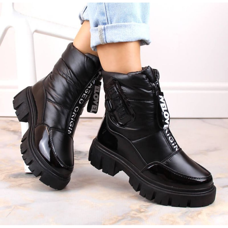 Śniegowce na suwak ocieplane Filippo W PAW498A czarne 2