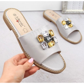 Klapki z cyrkoniami S.Barski W OLI262B srebrne 1