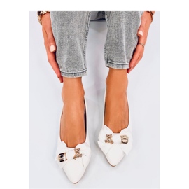 Baleriny z misiem White białe 1