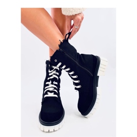 Botki płócienne na protektorze Black czarne 1