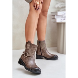 Botki Zazoo 60480 Brown/Grey brązowe 1