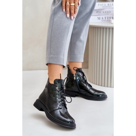 Botki Model Da LZ42-042 Dark Green Lakier zielone 1