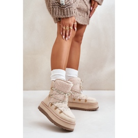 Śniegowce Model 24889 Light Beige beżowy 1