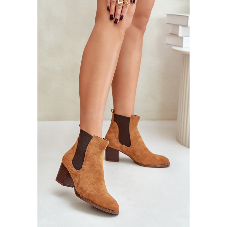 Sztyblety Model XY791 Camel brązowe 1