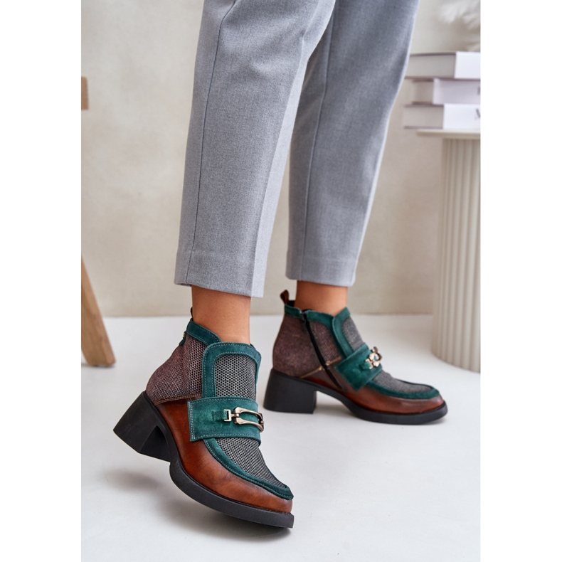 Botki Model Maciejka 06747-29 Brown/Green - Step in style zielone 1
