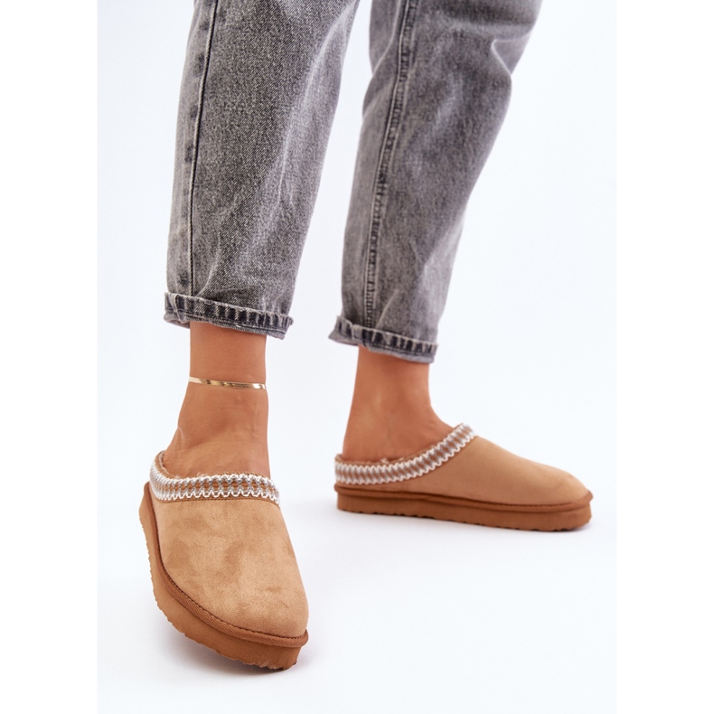 Kapcie Inblu FX000021 Camel brązowe 1