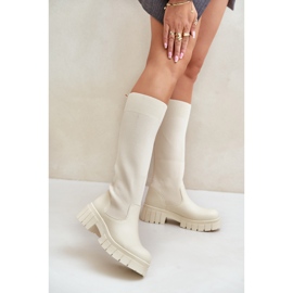 Kozaki Model RQ438 Light Beige beżowy 1