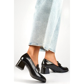 Czółenka Mokasyny Model GD-FL475B Black czarne 1