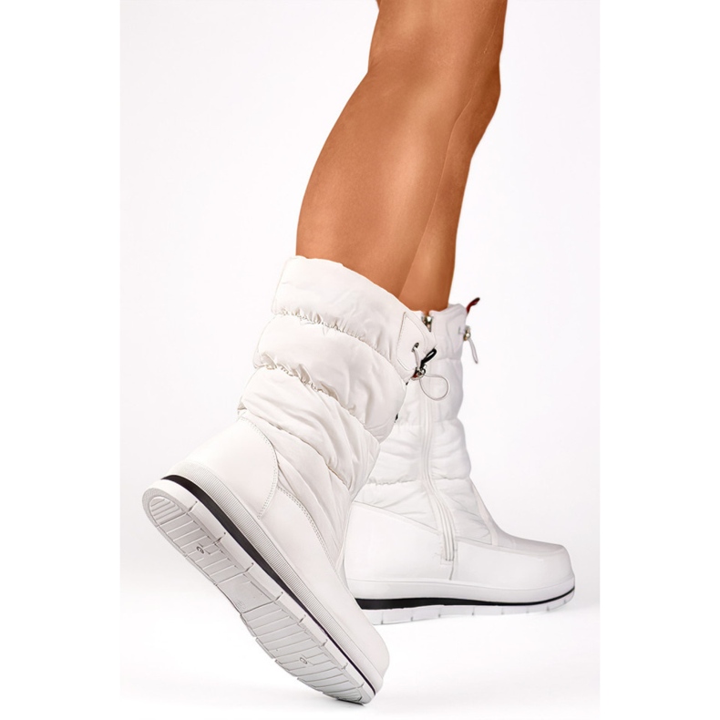 Śniegowce Damskie Ocieplane Eko-Futrem 8302W białe 1