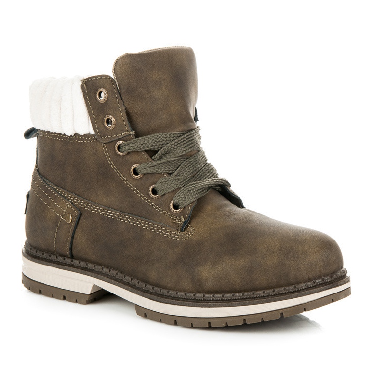 Ideal Shoes Zielone traperki 1