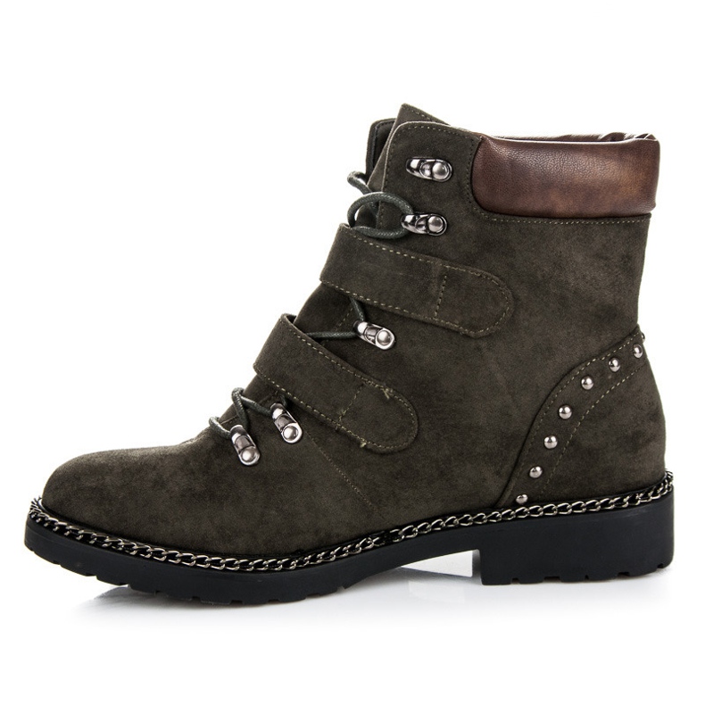 Zamszowe workery vices zielone 1