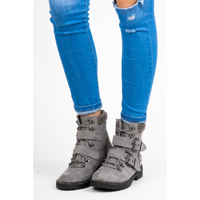 Zamszowe Workery VICES szare 2