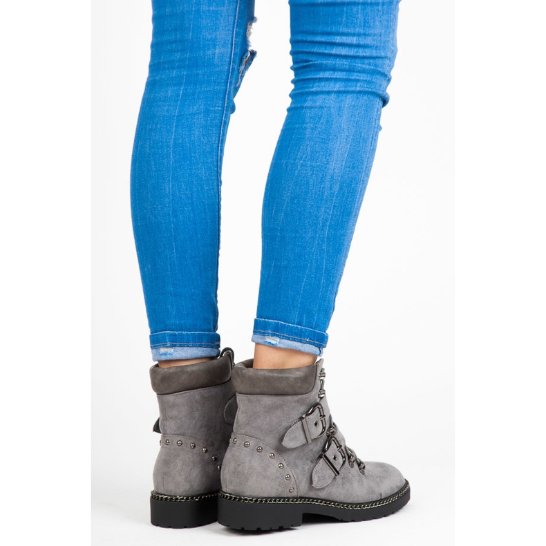 Zamszowe Workery VICES szare 1