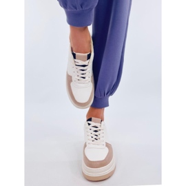 Sneakersy damskie sportowe białe-khaki 2