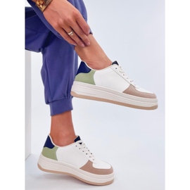 Sneakersy damskie sportowe białe-khaki 3