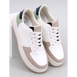 Sneakersy damskie sportowe białe-khaki 5